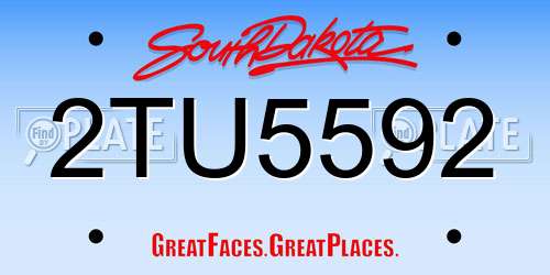 2TU5592 South Dakota License Plate