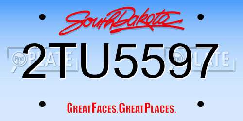 2TU5597 South Dakota License Plate