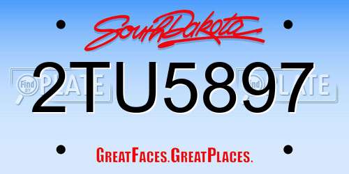 2TU5897 South Dakota License Plate