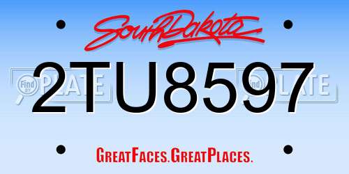 2TU8597 South Dakota License Plate