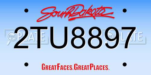 2TU8897 South Dakota License Plate