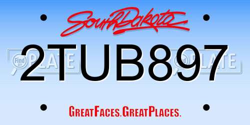 2TUB897 South Dakota License Plate