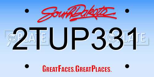 2TUP331 South Dakota License Plate