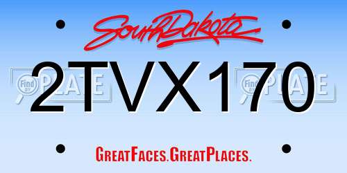 2TVX170 South Dakota License Plate