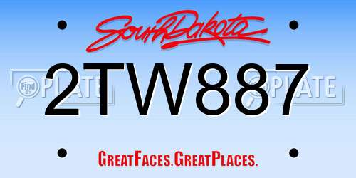 2TW887 South Dakota License Plate