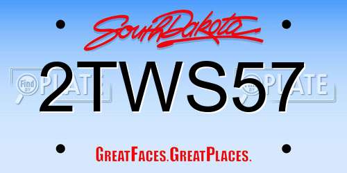 2TWS57 South Dakota License Plate