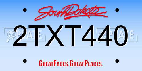 2TXT440 South Dakota License Plate