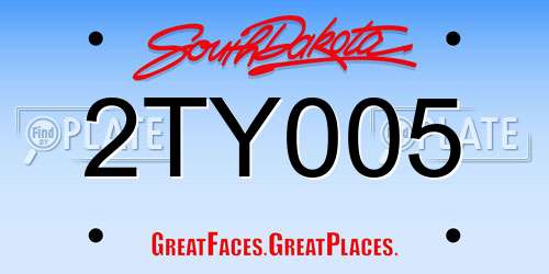 2TY005 South Dakota License Plate