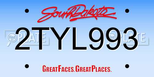 2TYL993 South Dakota License Plate