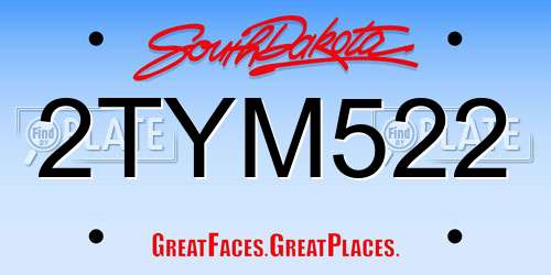 2TYM522 South Dakota License Plate