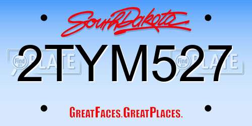2TYM527 South Dakota License Plate