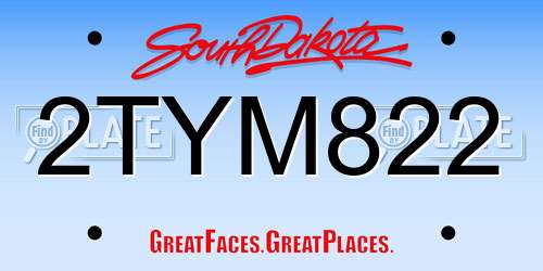 2TYM822 South Dakota License Plate