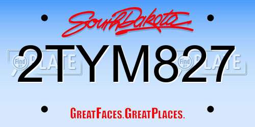 2TYM827 South Dakota License Plate