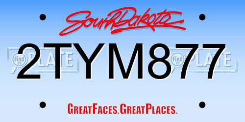 2TYM877 South Dakota License Plate