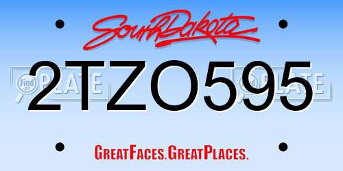 2TZO595 South Dakota License Plate