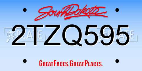 2TZQ595 South Dakota License Plate