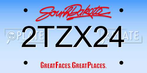 2TZX24 South Dakota License Plate