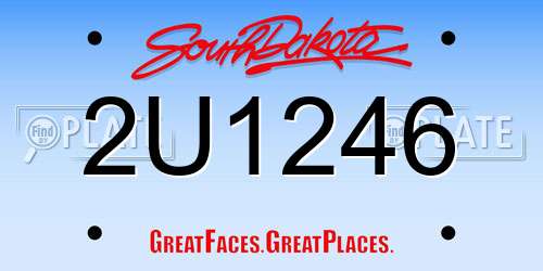 2U1246 South Dakota License Plate