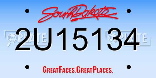 2U15134 South Dakota License Plate