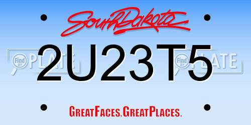 2U23T5 South Dakota License Plate