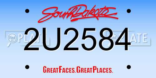 2U2584 South Dakota License Plate