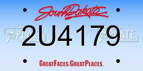 2U4179 South Dakota License Plate