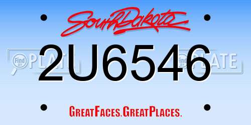 2U6546 South Dakota License Plate