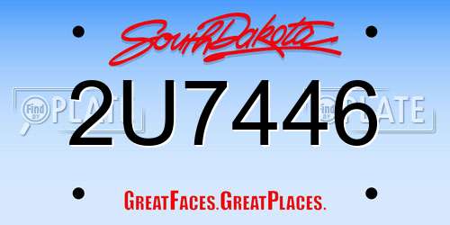 2U7446 South Dakota License Plate