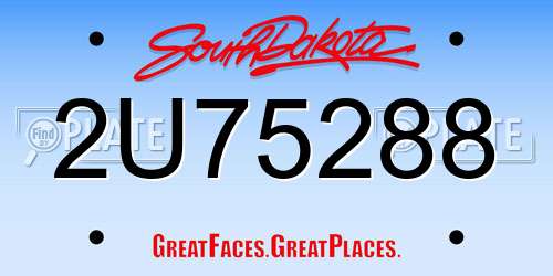 2U75288 South Dakota License Plate