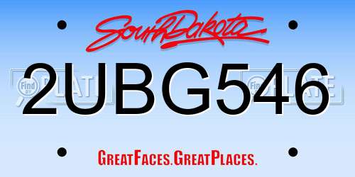 2UBG546 South Dakota License Plate