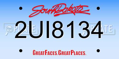 2UI8134 South Dakota License Plate