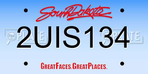2UIS134 South Dakota License Plate