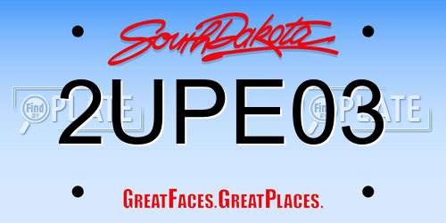 2UPE03 South Dakota License Plate