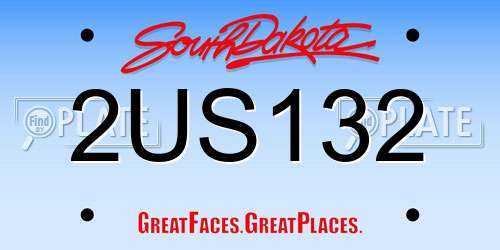 2US132 South Dakota License Plate