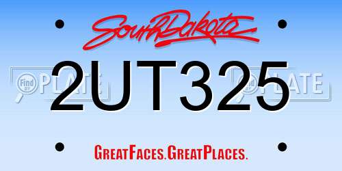2UT325 South Dakota License Plate