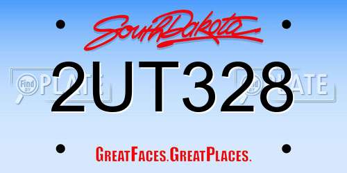 2UT328 South Dakota License Plate