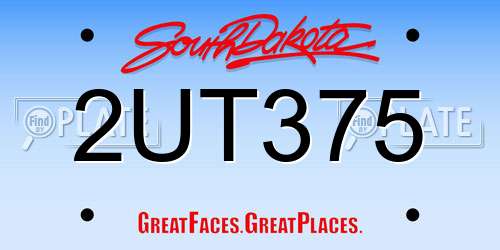 2UT375 South Dakota License Plate