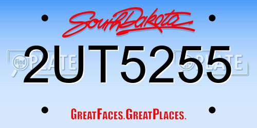 2UT5255 South Dakota License Plate