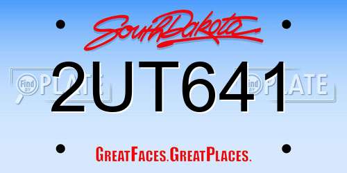 2UT641 South Dakota License Plate