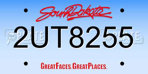 2UT8255 South Dakota License Plate