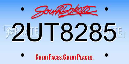 2UT8285 South Dakota License Plate