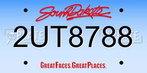2UT8788 South Dakota License Plate