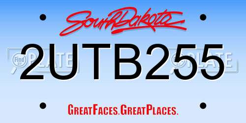2UTB255 South Dakota License Plate