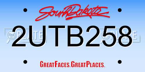 2UTB258 South Dakota License Plate