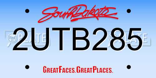 2UTB285 South Dakota License Plate