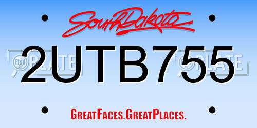 2UTB755 South Dakota License Plate