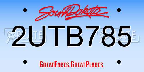 2UTB785 South Dakota License Plate