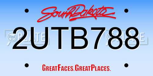 2UTB788 South Dakota License Plate