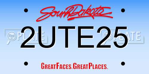 2UTE25 South Dakota License Plate