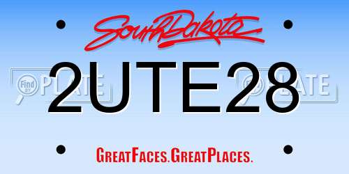 2UTE28 South Dakota License Plate